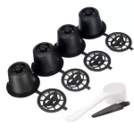 4pcs Refillable Reusable Coffee Capsules Pods For Nespresso Machines Spoon Kitchen Dining Bar Coffee Filters Reusable Tool