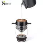 Drip Coffee Maker Tea Holder Portable Pour Over Coffee Filter Reusable Stainless Steel Cone Coffee Dripper