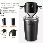 Drip Coffee Maker Tea Holder Portable Pour Over Coffee Filter Reusable Stainless Steel Cone Coffee Dripper