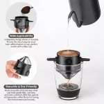 Drip Coffee Maker Tea Holder Portable Pour Over Coffee Filter Reusable Stainless Steel Cone Coffee Dripper