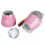 Latte Mocha Coffee Maker Italian Moka Espresso Cafeteira Percolator Pot Stove Coffee Maker 300ml Pink
