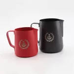 350/600ml Black Red Stainless Steel Frothing Pitcher Pull Flower Cup Cappuccino Art Pitcher Jug Milk Frothers Mug Coffee Tools