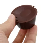 1pc Refillable Reusable Refill Coffee Capsule Pod Cup Filter Bracket Adapter For Nescafe Dolce Gusto Machines Brown Color