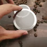 2PCS/LOT 61mm Stainless Steel Reusable Round Coffee Filter Mesh for Aeropress French Press Coffee Pot Coffee Maker Accessories