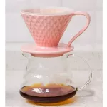 Ceramic Coffee Filters V60 Coffee Drip Filter Cup Diamond Shape Brewer Pour Over Coffee Maker Drip Cone Filter Permanent 1-4cups