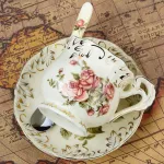 European - Style Ceramic Cups 3 Sets Of Creative Bone China English Coffee Cup Disc Afternoon Tea Cups 200ml