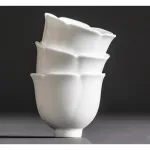 The White Porcelain Small Tea Cup with Saucer Vintage Petal Coffee Cups Cyan-Blue Ceramic Cups for Tea China Classical