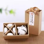 1 POT 2/4 Cups Ceramic Teapot Kettle Gaiwan Tea Cup for Puer China Potable Tea Set Drinkware with Box