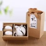 1 POT 2/4 Cups Ceramic Teapot Kettle Gaiwan Tea Cup for Puer China Potable Tea Set Drinkware with Box