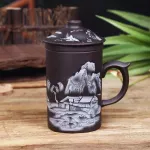 Handmade Yixing Dragon/beauty Purple Clay Tea Mug With Lid And Tea Infuser Tea Cup Office Water Cup Mug Drinkware