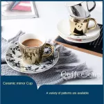 90/250 MLCERAMICS MIRFACE COFFEE CUP SPOON SET CRAMIC MUG CREATIVE REFLEX MILK TEA CUP CAFE PARTY DRINKWARE