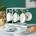 Light Light Luxury Coffee Cup Set European Small Luxury After Cup Saucer Set British Ceramic Household Red Tea Cup