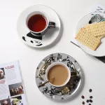 90/250 MLCERAMICS MIRFACE COFFEE CUP SPOON SET CRAMIC MUG CREATIVE REFLEX MILK TEA CUP CAFE PARTY DRINKWARE