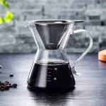 400ml Glass Coffee Pot Resistant Coffee Maker Espresso Coffee Machine With Stainless Steel Filter Pot