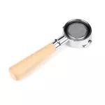 58mm Coffee Machine Filter Holder E61 Bottomless Portafilter with Wooden Handle D0AD