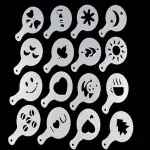 New Creative Cappuccino Coffee Latte Template For Coffee Barista Stencils Strew Pad Duster Spray Cafe Art For Milk Cake Cupcake
