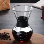 300ml/600ml Heat Resistant Manual Coffee Pot Practical Coffee Maker Paperless Reusable Stainless Steel Filter Glass Coffee Pots