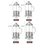 1000ml Stainless Steel Coffee Pot Stainless Steel Glass Coffee Pot French Press Filter Pot Household Tea Maker Coffee Maker
