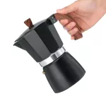 Coffee Maker Aluminum Mocha Espresso Percolator Pot Wooden Handle Coffee Maker Moka Pot 1 Cup/3 Cup/6 Cup Stove Coffee Maker