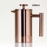 Stainless Steel 304 Double Wall Coffee Maker French Press Tea Pot With Filter 1000ml Large Capacity Manual French Coffee Pot
