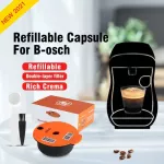 Refillable Coffee Capsules Compaible with Bosch-3 Machine Tassimo-2 Reusable Coffee Pod Crema Maker Eco-Friendly