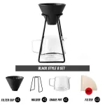 Hand Brewed Coffee Filter Set With V60 Porcelain Coffee Hand Brewing Pots Pour Over Coffee Kettle Pot Dripper Stand Cup 304