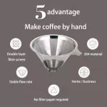 2pcs Coffee Filter Tea Separator Funnel Double-Layer Filter Hand-Punched Coffee Sn Soy Milk Tea Filter