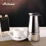 2/4/6/9 Cup Moka Coffee Maker Pot Stainless Steel Espresso Maker Latte Italian Stove Filter Mocha Moka Coffee Pot For Barista