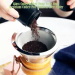 1PC 400ml Pour Over Coffee Dripper Manual Coffee Maker Paperless Stainless Steel Filter Glass Carafe Pot Percollators
