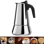Stove Moka Coffee Pot Stainless Steel Coffee Maker Moka Espresso Percolator Stove Coffee Maker Pot 100/200/300/450 Ml