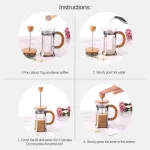 Stainless Steel French Press Coffee PLUNGER TEA MAKER CAFETIERE PERCOLATOR FILTOR FILTER PRESS 350/600/800ml Coffee Keettle Pot