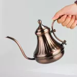 450ml Stainless Steel Coffee Pot Coffee Drip Kettle Antique Copper-Plated Royal Fine Mouth Pot