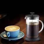 Soulhand French Press Coffee Maker Heat Resistant Glass Tea Maker with 1 Filter Screens Easy to Clean for Home Office Camping