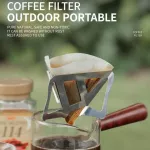 Portable Coffee Filters Dripper Baskets Stainless Steel Coffee Filter Holder Folding Portable Coffee Drip Rack
