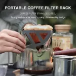 Portable Coffee Filters Dripper Baskets Stainless Steel Coffee Filter Holder Folding Portable Coffee Drip Rack