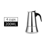 100/400/600ml Coffee Pot Maker Italian Moka Espresso Cafeteira Expresso Percolator Stainless Steel Stove Induction Cooker