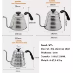 304 Stainless Steel Coffee Drip Goose Neck KetTTTTE TEAPTTTLE TEA MAKER BOTTLE KITCHCHEN Accessory 1000/1200ml
