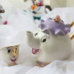 Cartoon Beauty And The Beast Teapot Mug Mrs Potts Chip Tea Pot Cup Cogsworth Clock Ceramics One Set Creative Xmas Fast Post
