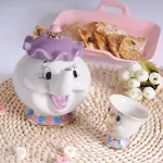 Cartoon Beauty And The Beast Teapot Mug Mrs Potts Chip Tea Pot Cup Cogsworth Clock Ceramics One Set Creative Xmas Fast Post