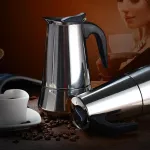 Stainless Steel Italian Cafetieres Tea Coffee Maker Plungers Moka Pot European Coffee Electric Pot Induction Cooker