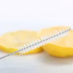 6pcs Reusable Metal Drinking Straws Stainless Steel Sturdy Bent Drinks Straw with Cleaning Brush Bar Party Accessory