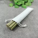 Organic Bamboo Drinking Straw Biodegradable Alternative to Plastic Glass Stainless Strawl Travel Pouch Set Clean Brush