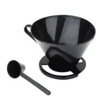 Reusable Plastic Coffee Cone Coffee Filter Holder Maker Pour Over Coffee Cup Dripper Mesh Strainer With Measuring Spoon Coffeewa