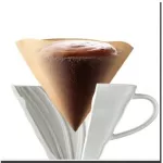 Feic V60 Style 02 100-Count Coffee Natural Paper Filters No Bleach For 4 Cups For Barista Vcf-02-100m