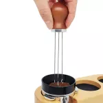 Coffee Tamper Leveler Tool Powder Dispenser 51 53 58mm Solid Wood Handle Coffee Needle Distributor