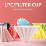 Funnel Cone Ceramic Cafe Dripper Espresso Coffee Home Kitchen Filter Cup Solid Reusable Restaurant Easy Clean Pour Over Origami