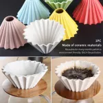 Funnel Cone Ceramic Cafe Dripper Espresso Coffee Home Kitchen Filter Cup Solid Reusable Restaurant Easy Clean Pour Over Origami