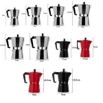 Aluminum Coffee Maker Durable Moka Cafeteira Expresso Percolator Pot Pote Pot Practical Moka Coffee Pot 50/100/150/300/450/600ml