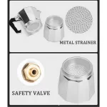 Aluminum Coffee Maker Durable Moka Cafeteira Expresso Percolator Pot Pote Pot Practical Moka Coffee Pot 50/100/150/300/450/600ml