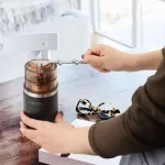 Portable Coffee Maker 2 In 1 Stainless Camping Travel Manual Easy Coffee Grinder Coffee Mug Percolator Set